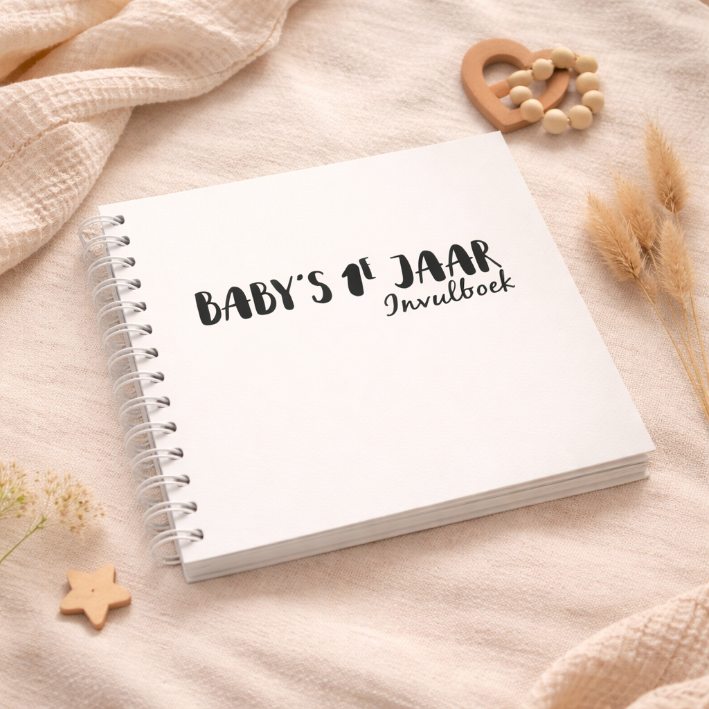 Baby’s eerste jaar invulboek – Zwart-wit