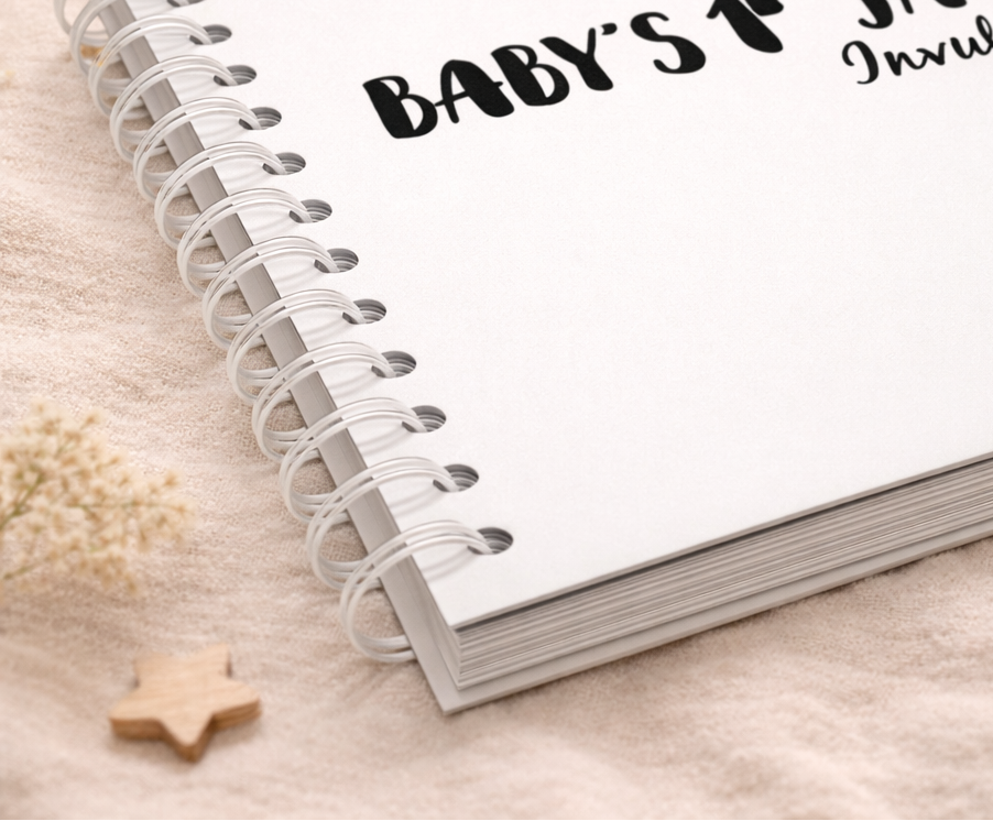 Baby’s eerste jaar invulboek – Zwart-wit