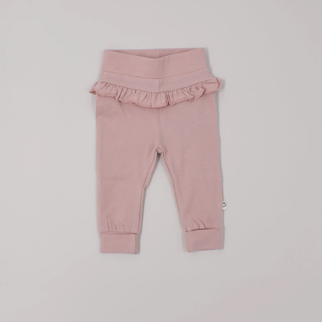 Legging Jersey Ruffle - Poederroze