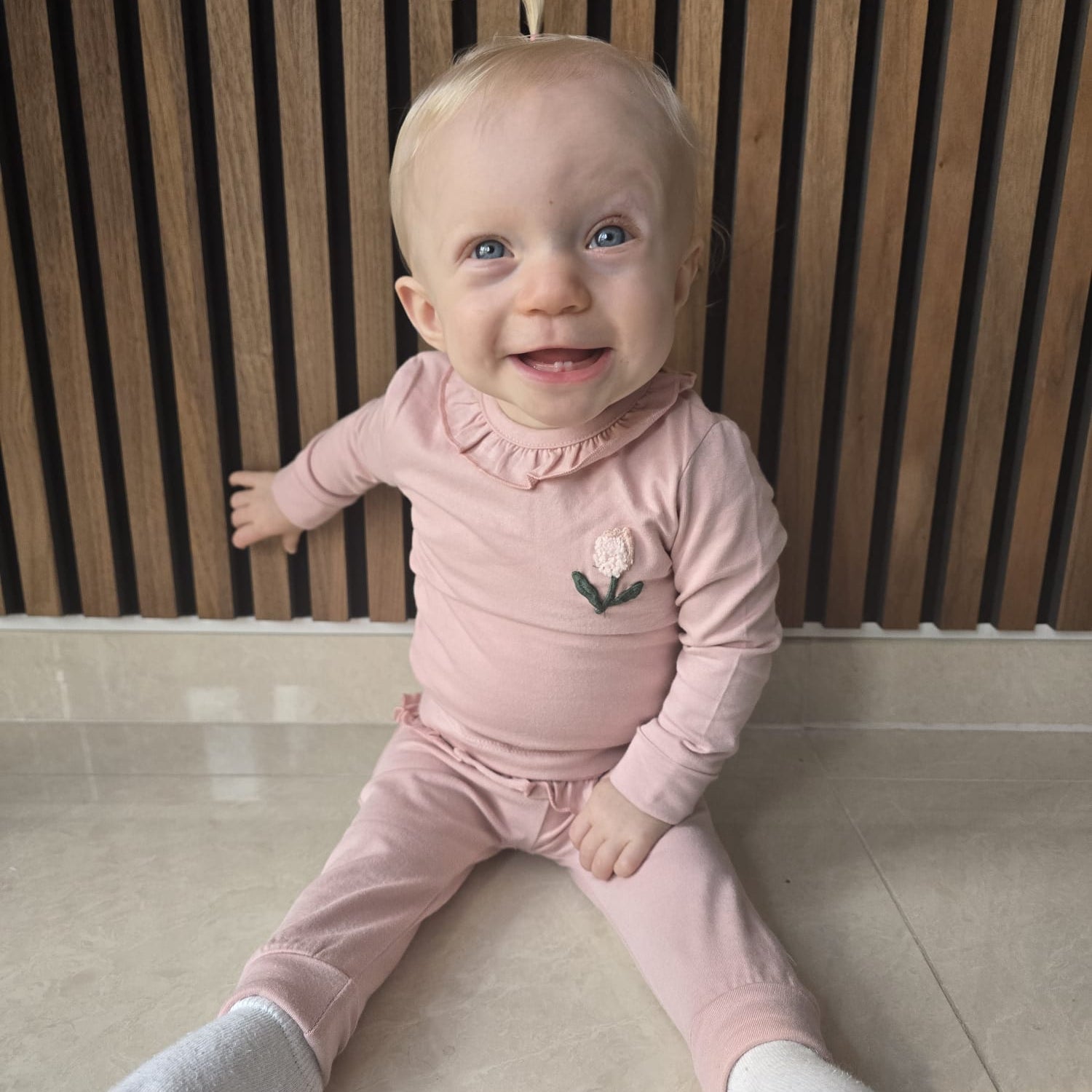 T-shirt Jersey Ruffle - Poederroze