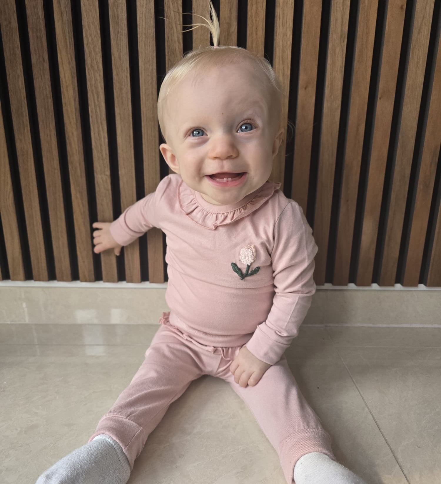 Legging Jersey Ruffle - Poederroze