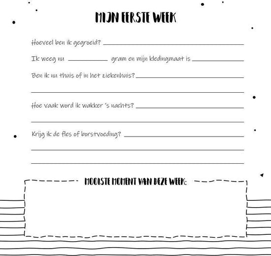 Baby’s eerste jaar invulboek – Zwart-wit