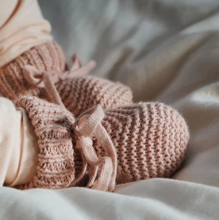Slofjes Gebreid - Poederroze