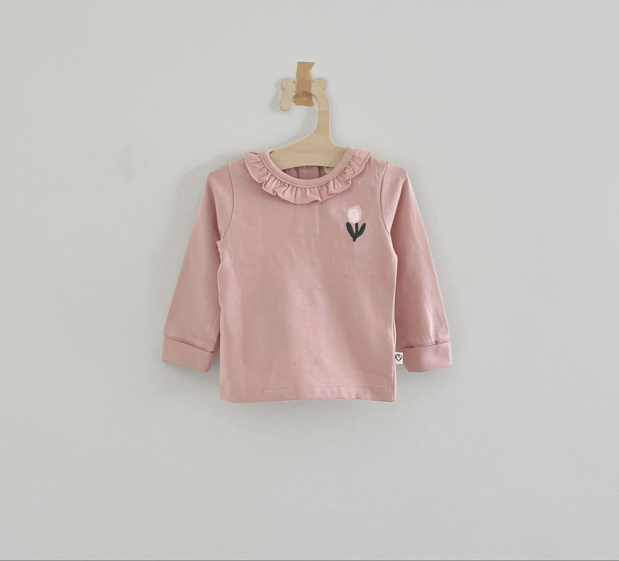 T-shirt Jersey Ruffle - Poederroze