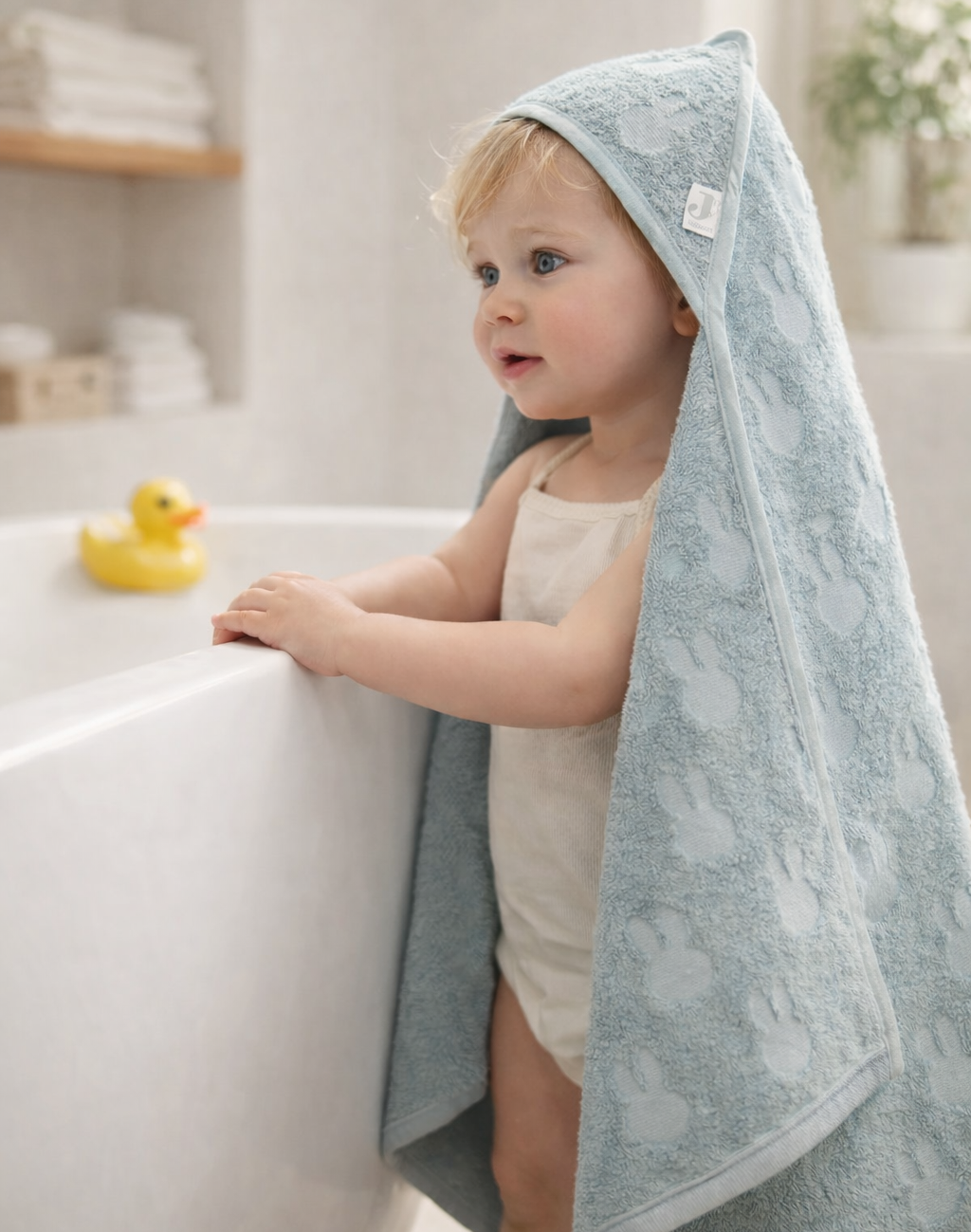 Badcape Badstof Miffy Jacquard - Sea Green