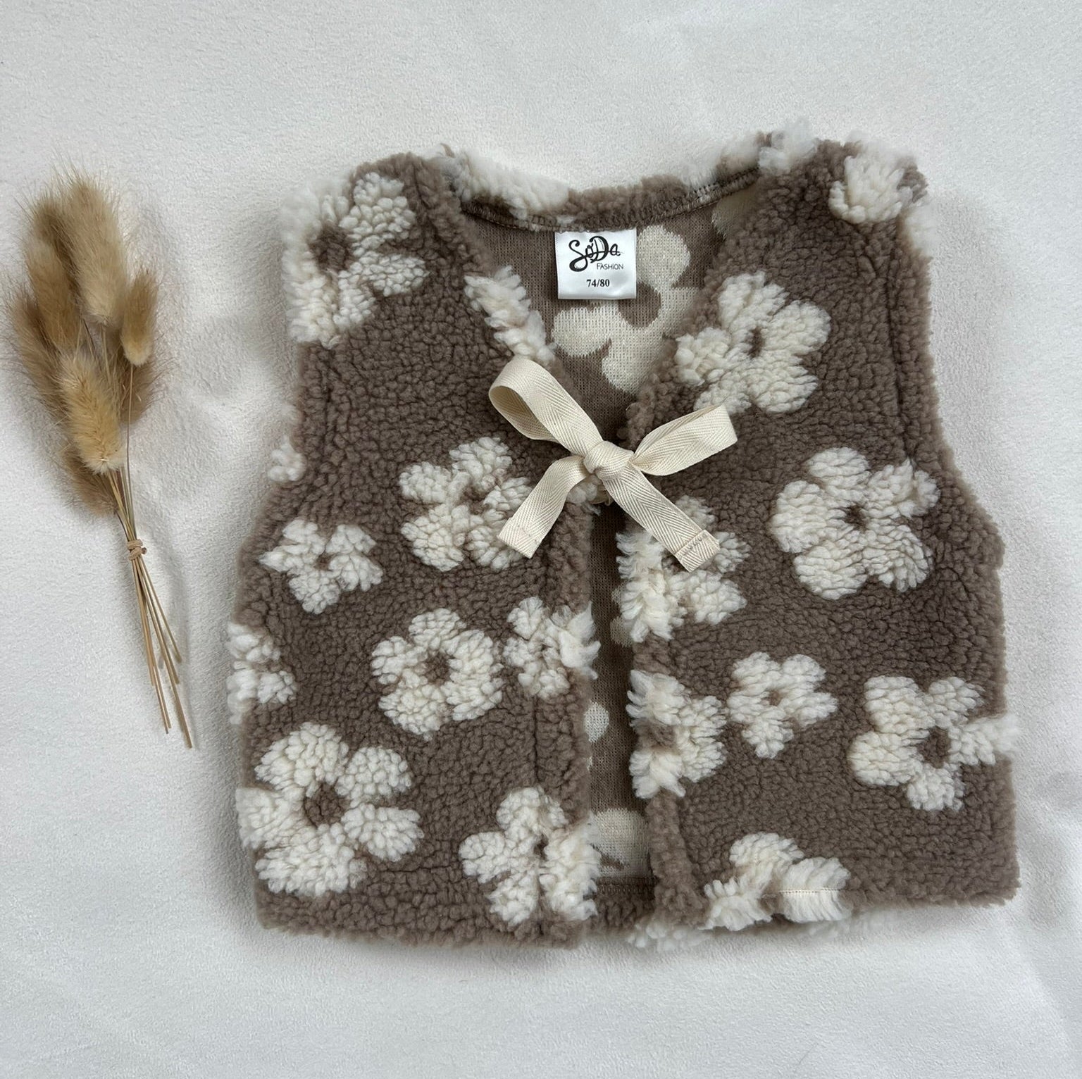 Gilet Bloemen - Beige